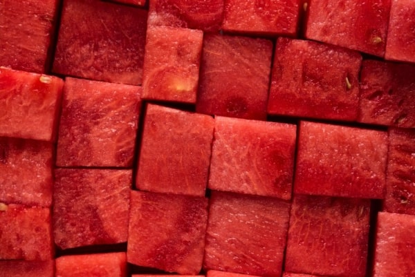 Diced watermelon