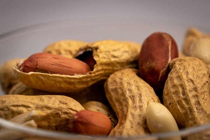 Peanuts in a bowl closeup