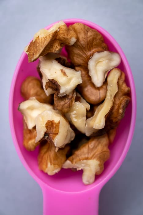 Walnuts in a tablespoon