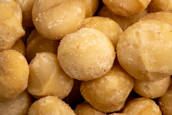 Macadamia nuts closeup